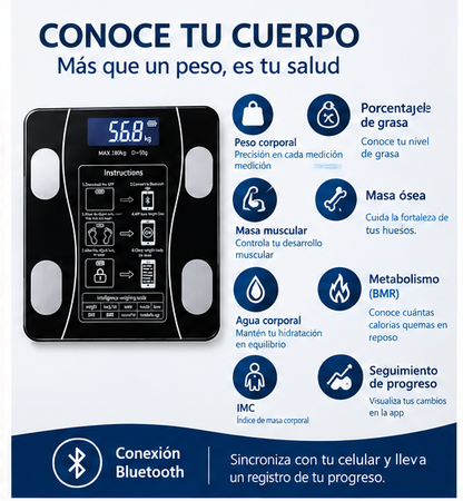BALANZA DIGITAL -INTELIGENTE  (BLUETOOTH)