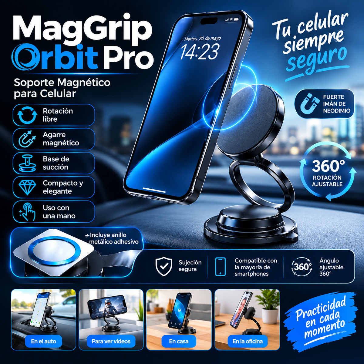 MAGGRIP ORBIT PRO - SOPORTES MAGNETICO PARA CELULAR